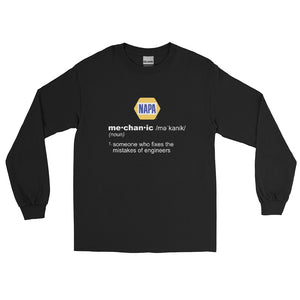 Definition Of A Mechanic White Men's Long Sleeve