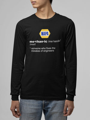 Definition Of A Mechanic White Men's Long Sleeve